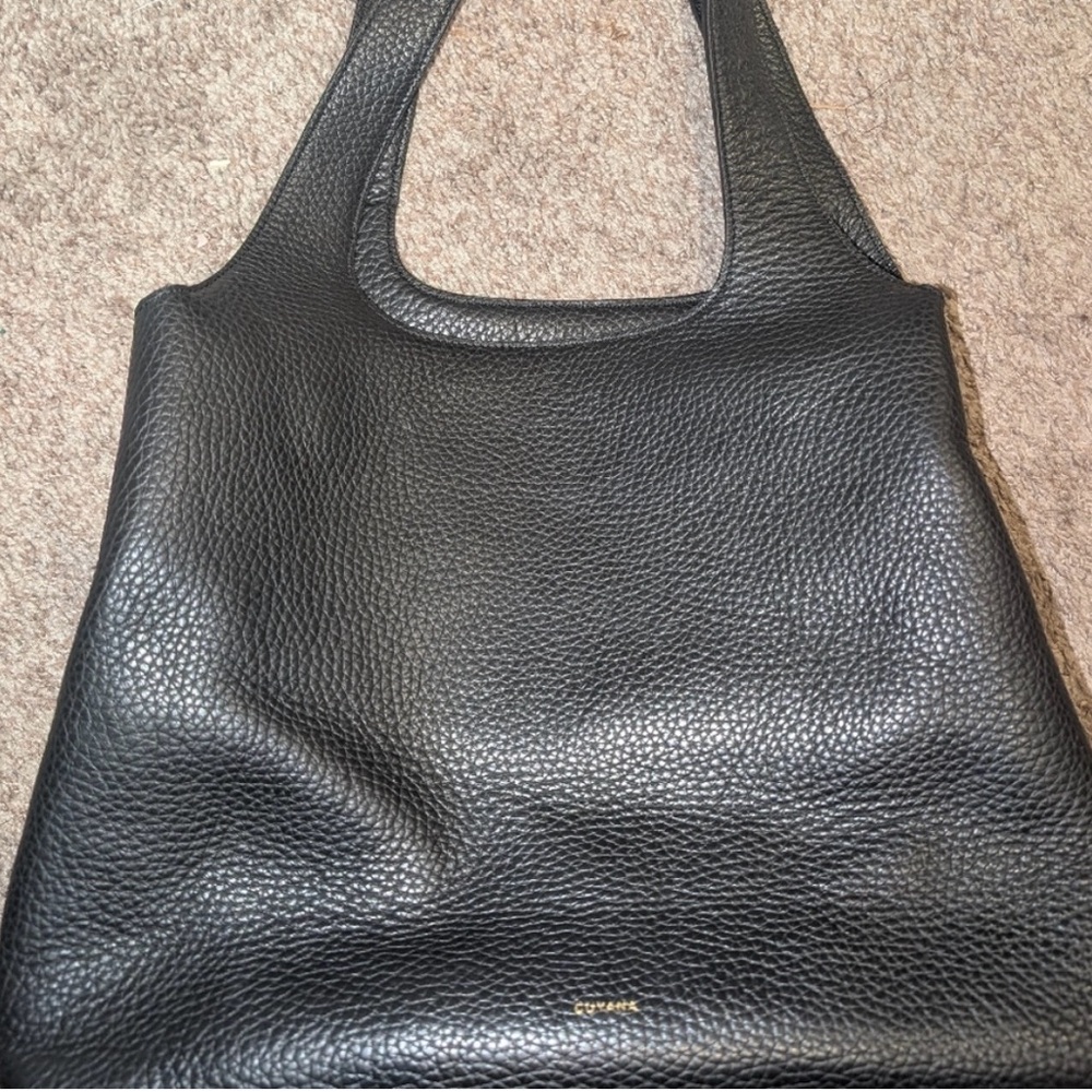 Cuyana Black Leather System Tote Bag